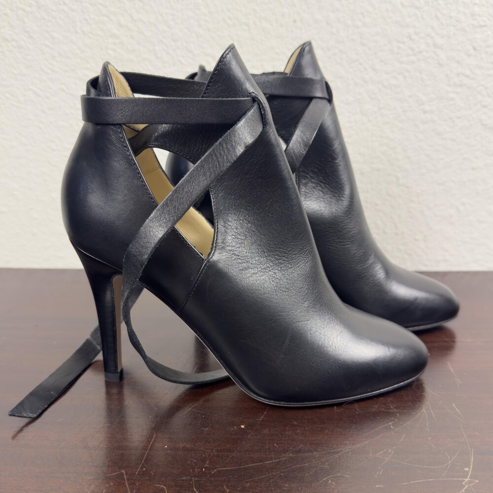 Jimmy Choo Boots Womens Size 6 Black Leather Marina 90 Ankle Booties Italy